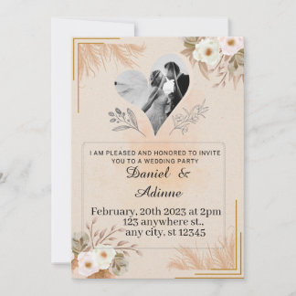 Mall för minimalistisk bröllopsinbjudan