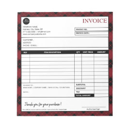 Mall för minimalistisk Play Gräns-faktura Anteckningsblock