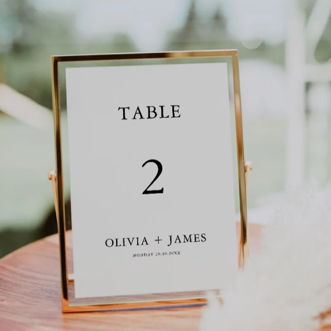 Mall för minimalistiska Bröllop Bord-kort (Minimalist Wedding Table Cards Template)