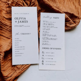 Mall för minimalistiskt Bröllop Ceremony-program