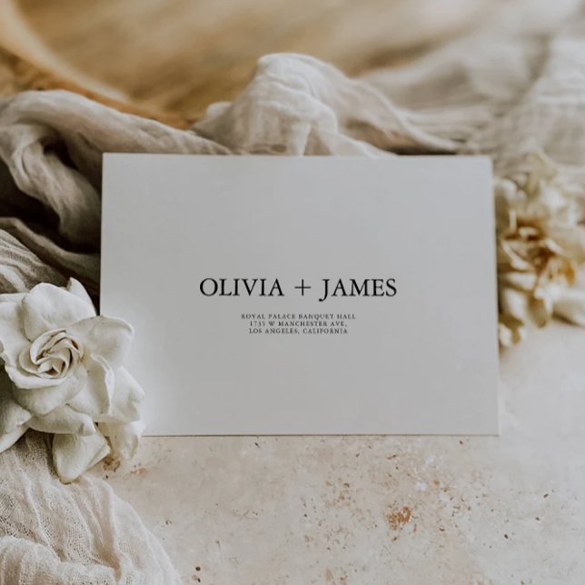 Mall för minimalistiskt Bröllop-kuvert Adress (Minimalist Wedding Envelope Address Template)