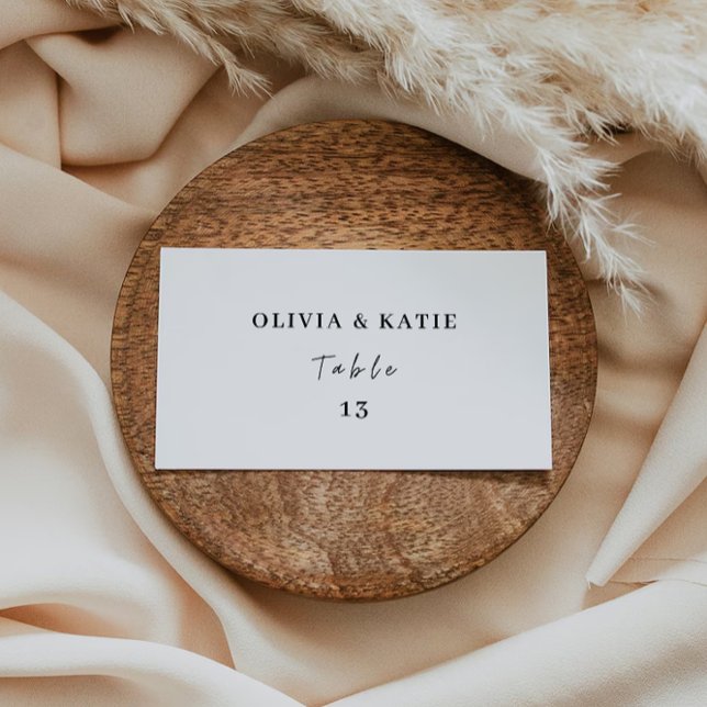 Mall för minimalistkort för Bröllop (Minimalist Wedding Place Cards Template)