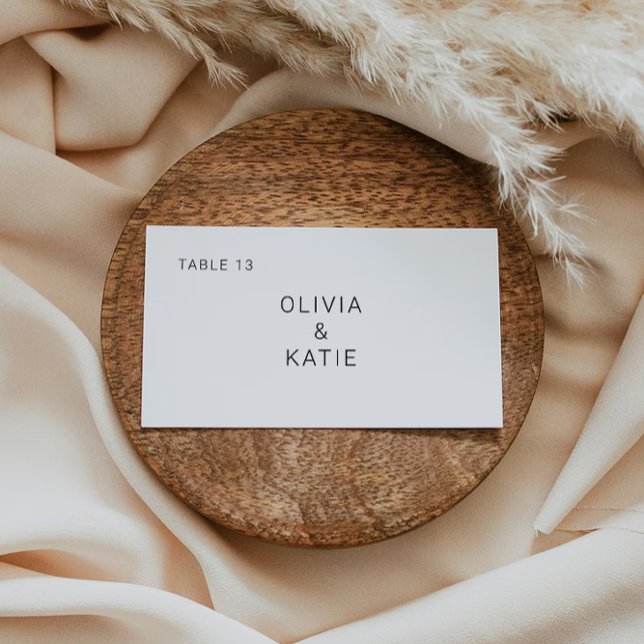 Mall för minimalistkort för Bröllop (Minimalist Wedding Place Cards Template)