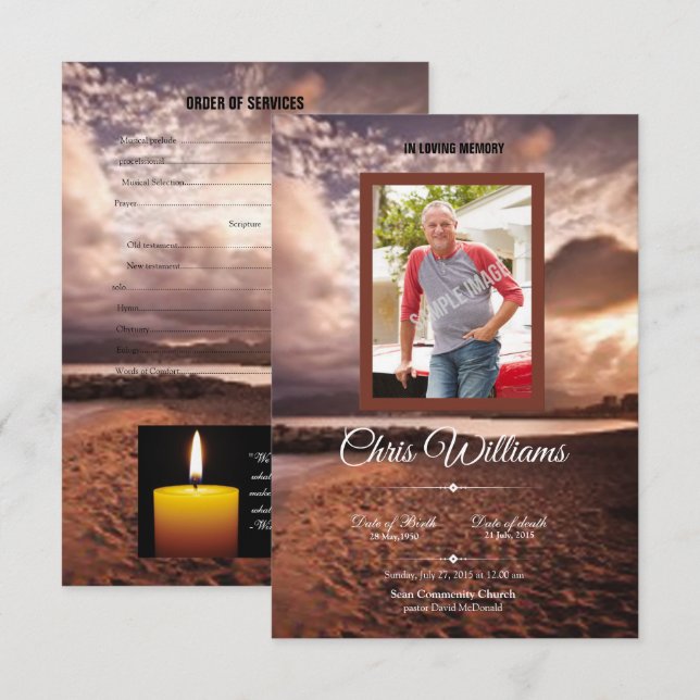 Mall för minnesfunktionskort (Fram/baksida)