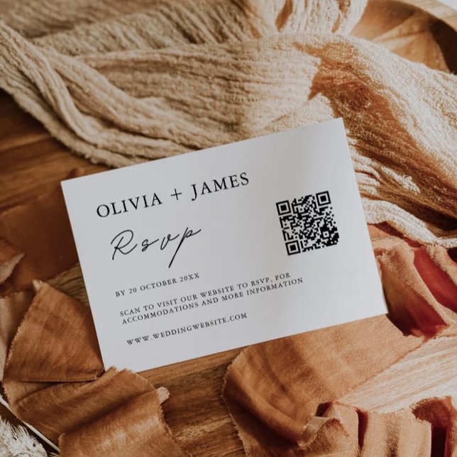 Mall för minsta Bröllop OSA-kort (Minimalist Wedding RSVP Card Template)