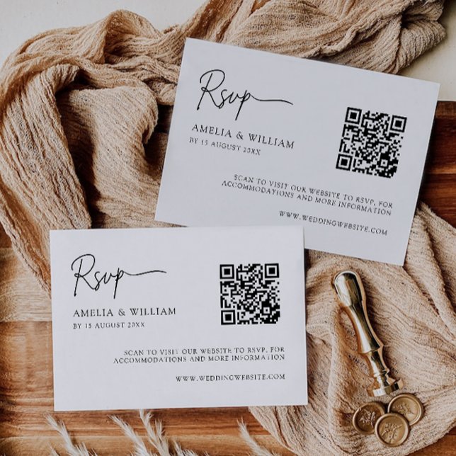 Mall för minsta Bröllop OSA-kort (Minimalist Wedding RSVP Card Template)