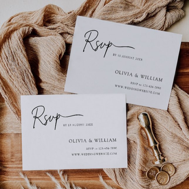 Mall för minsta Bröllop OSA-kort (Minimalist Wedding RSVP Card Template)