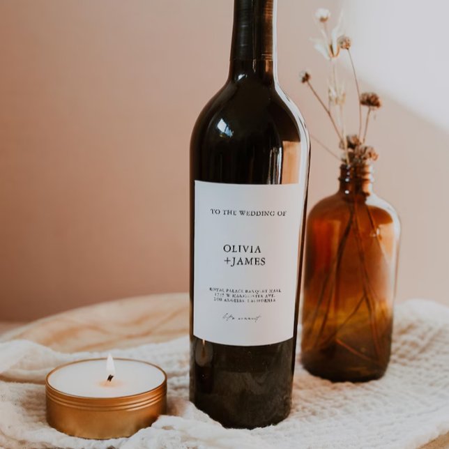 Mall för minsta etikett för vin flaska (Minimalist wine bottle label Template)