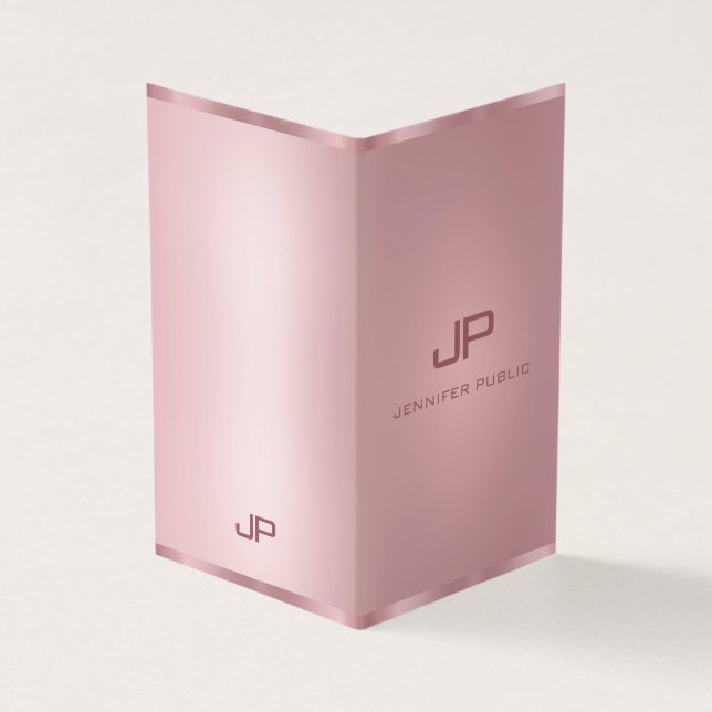 Mall för modern Elegant i Ro Guld Visitkort (Utsida)