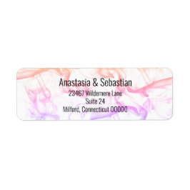 Mall för modern färggrafik regnbåge Mist Bröllop Returadress Etikett