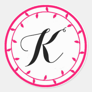 Mall för monogram-etikett runt klistermärke