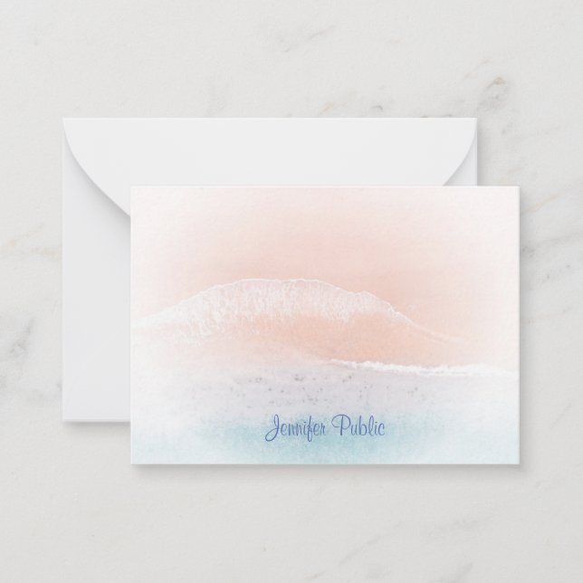 Mall för monogram handskript i Seaside Beach Sand (Framsida)