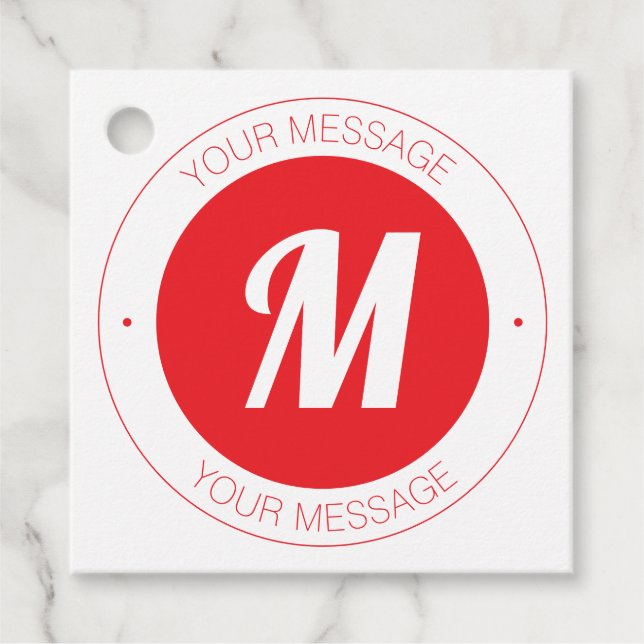 Mall för monogram och cirkulär anpassade gåvor etiketter (Framsida)