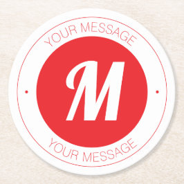 Mall för monogram och cirkulär anpassade underlägg papper rund