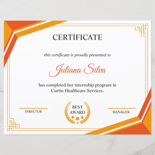 Mall för multifunktionscertifikat (Framsida)