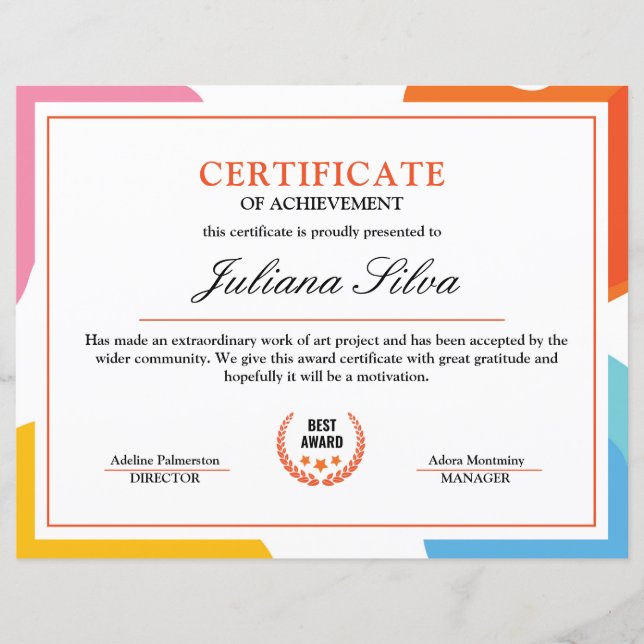 Mall för multifunktionscertifikat (Framsida)