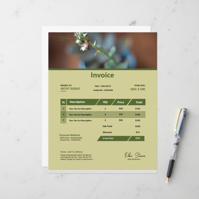 Mall för multifunktionsfaktura (Fram/Back In Situ)