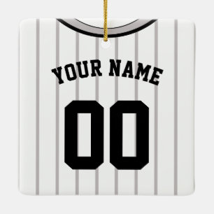 Mall för namn och nummer Baskbollssoftball Jersey Julgransprydnad Keramik