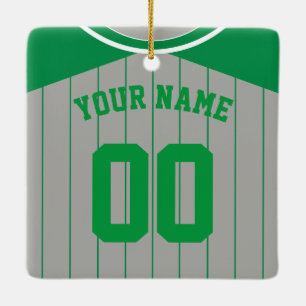 Mall för namn och nummer Baskbollssoftball Jersey Julgransprydnad Keramik