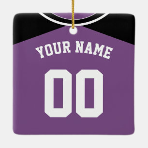 Mall för namn och nummer Baskbollssoftball Jersey Julgransprydnad Keramik