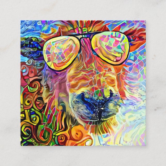 Mall för odlad Coola får Porträtt  Fyrkantigt Visitkort (Framsida)