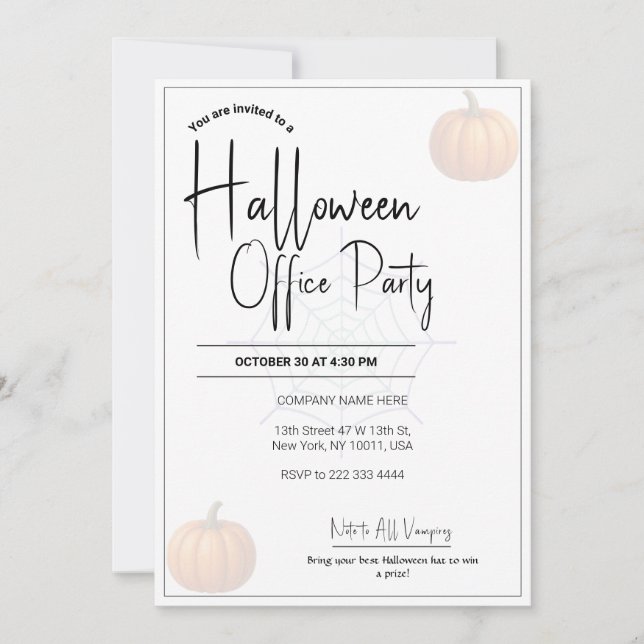 Mall för Office Halloween-inbjudningar och inbjuda (Framsida)