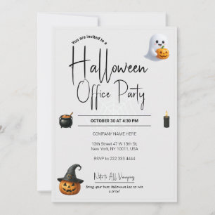 Mall för Office Halloween-inbjudningar och inbjuda