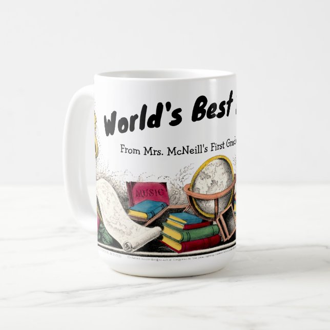 Mall för Old school-lärare och övrig lärarmall Kaffemugg (Framsida vänster)