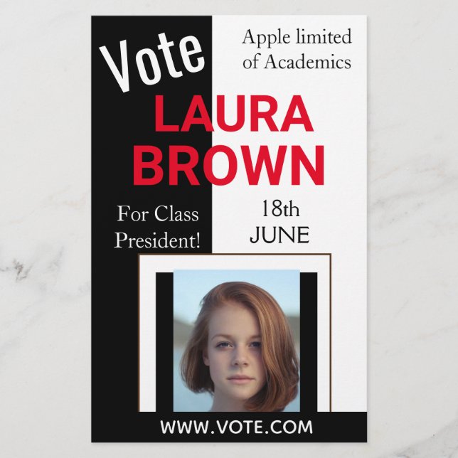 Mall för omröstning i valet kampanj flygblad (Framsidan)