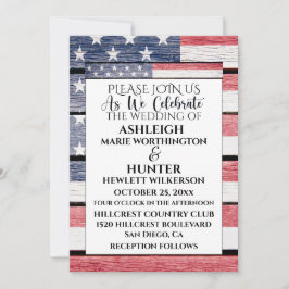 Mall för Patriotic Wedding-inbjudan
