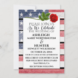 Mall för Patriotic Wedding-inbjudan