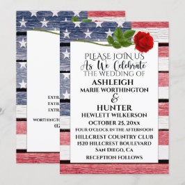Mall för Patriotic Wedding-inbjudan