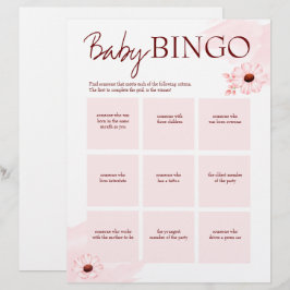 Mall för personlig av babydusch-rosa-bingo-spel brevhuvud