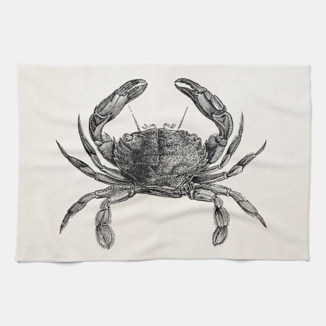 Mall för personlig för krabbor för kökshandduk (Horisontell)