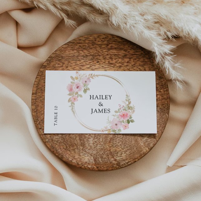 Mall för platskort för Ro Bröllop (Rose Wedding Place cards Template)