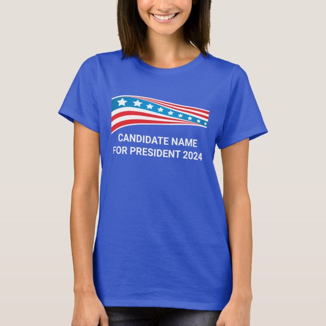 Mall för politisk Flagga Kampanj Amerika T Shirt (Framsida)