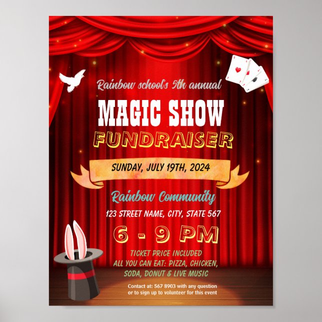 Mall för poster av Magic Show-händelseflygare (Framsidan)