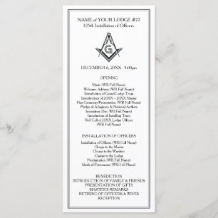 Mall för programguide för masonic Rack Card