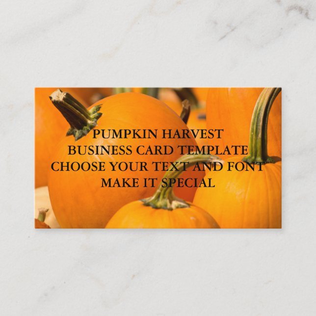 MALL FÖR PUMPKIN HARVEST BUSINESS CARD VISITKORT (Framsida)