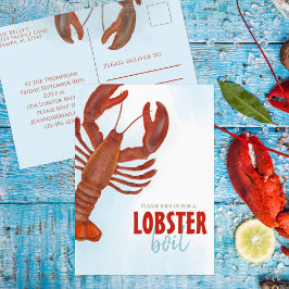 Mall för Red Lobster Boil Party-inbjudningar Vykort