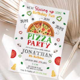 Mall för redigerbar inbjudan till Pizza Party-föde