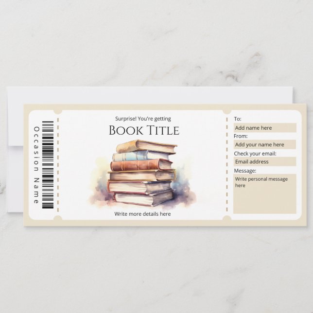 Mall för redigerbart E-Bok-giftcertifikat (Framsida)