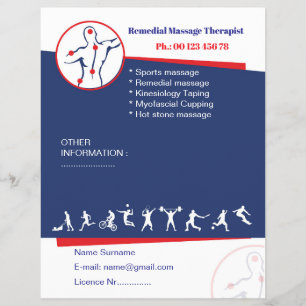 Mall för remedial massagefolder reklamblad