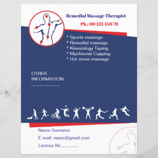Mall för remedial massagefolder reklamblad
