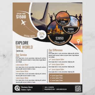 Mall för resebyrå Flyer Brown