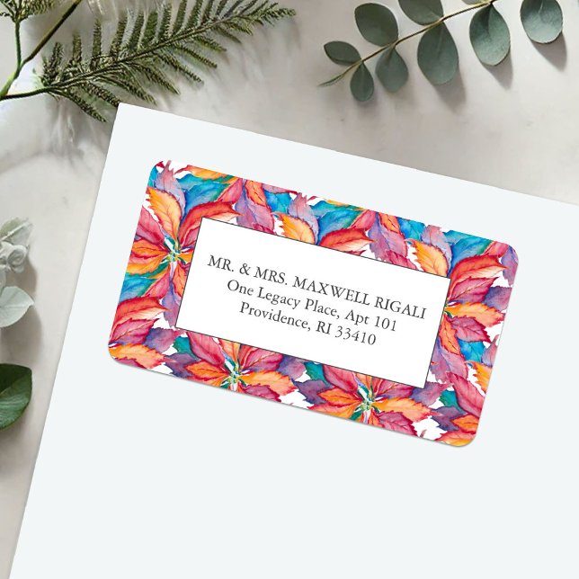 Mall för Returetiketter under jul Adressetikett (Christmas return address labels watercolor poinsettia art by Victoria Grigaliunas of Do Tell A Belle)