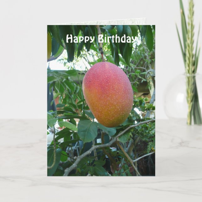 Mall för Ripe Mango Fruit Personlig Birthday (Framsida)