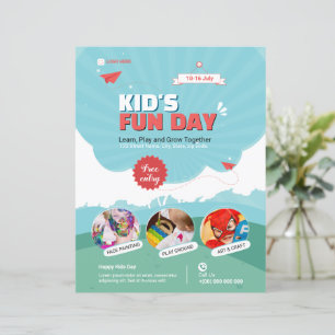 Mall för rolig flyer för barn