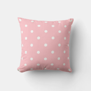 Mall för Rosa White Polka dots Kudde