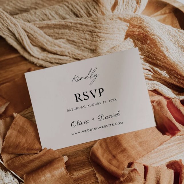 Mall för Sage Boho-Bröllop OSA (Sage Boho Wedding RSVP Card Template)